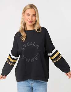 Womens Tops 1: Stella+Gemma Newport Pocket Sweatshirt-Black Rotation
