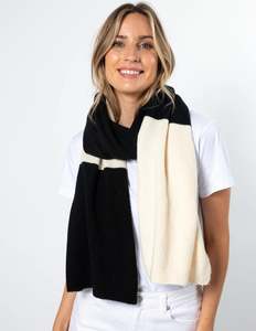 Stella+Gemma Colour Block Black/White Scarf