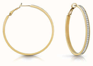 Guess 50 mm Front CZ Hoop Earrings
