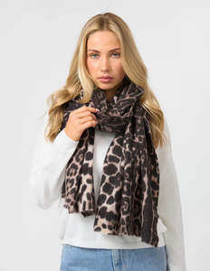 Stella+Gemma Chocolate Leopard Scarf
