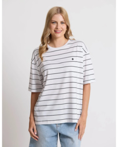 Stella+Gemma Porter Tee White with Black Stripe
