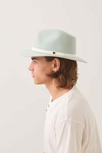 Womans Jersey Hoodie: Brixton Messer Fedora