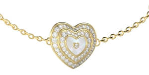 Guess Jewellery: Guess Mother Of Pearl Crystal Heart Necklace