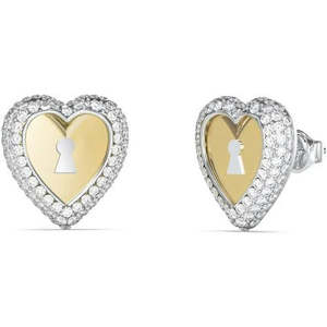 Guess Jewellery: Guess Love Bite Gold/Silver Heart Stud Earrings