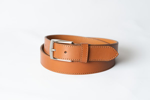 Men's Dress Belt, Tan, Stitched black-and-co