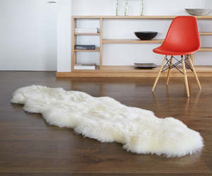 Sheepskin Rugs: Double Sheepskin Rug - Ivory - NZ Made