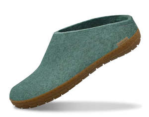 Glerups Unisex Felt Wool Slip-on Slipper with Rubber Sole - North Sea