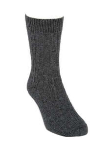 Lothlorian Possum & Merino Unisex Rib Socks, Charcoal
