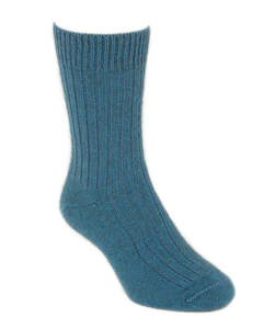 Lothlorian Possum & Merino Unisex Rib Socks, Teal