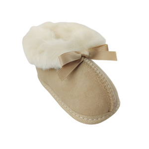 Infants 'Little Koru' Booties - Sand - NZ Made - 0-24months - SALE!