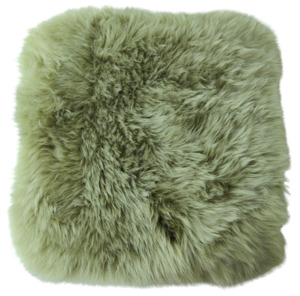 Homeware: Sheepskin Cushion Cover - Sage - Standard or Large Size