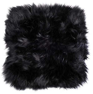 Sheepskin Cushions: Sheepskin Cushion Cover - Black - Standard or Large Size