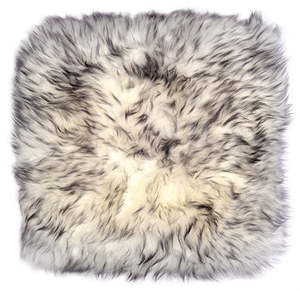 Sheepskin Cushions: Sheepskin Cushion Cover - White With Black Tip