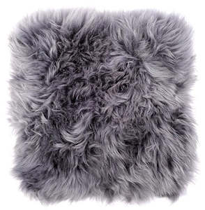 Sheepskin Cushions: Sheepskin Cushion Cover - Dark Grey - Standard or Large Size