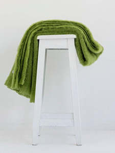 Blankets Throws: Windermere Mohair Knee Rug - Lime