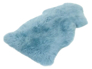 Frontpage: Single Large Sheepskin Rug - Sea Blue