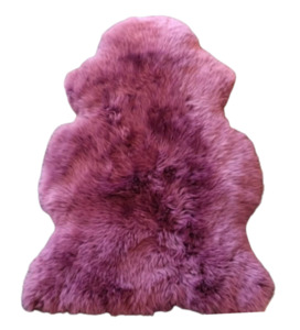 Single Large Sheepskin Rug - Fuchsia