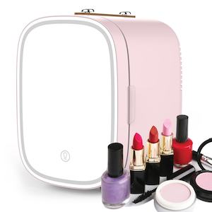 Portable Mini Fridge with Makeup Mirror
