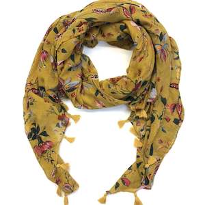 Gift Ideas: Mustard Floral Print Scarf