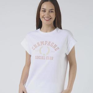 Elevate Your Outfit: Stella + Gemma Cuff Tee - Champagne Social Club | White