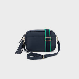 Faux Leather Bags: Indie Cross Body Bag - Navy