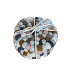 Felt Ball Coasters (Set 4) - Earthy Multi