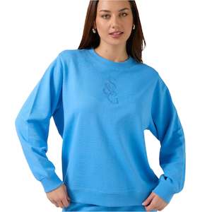 Gifts For Her: Stella + Gemma Essential Sweater - Azure S+G Logo