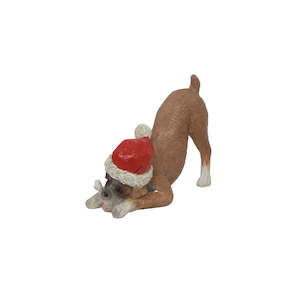 French Collection: Christmas Decoration - Boxer with Santa Hat
