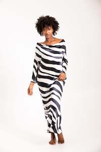 Ava Stripe Silk Satin Dress