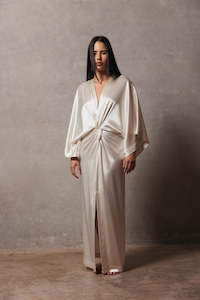 Satin Triacetate Maxi Kimono