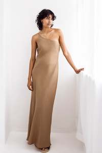 Dresses 1: Aahana Bias Dress - Biscuit