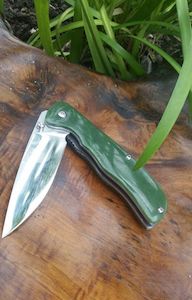 Green Stone Pocket Knife