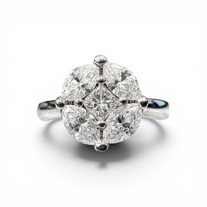 Products: 18ct White Gold Diamond Cluster Ring