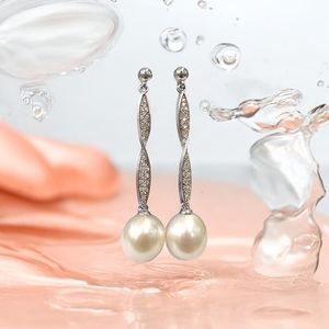 Freshwater Pearls Twist Drop Earrings