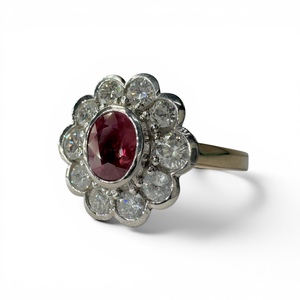 Products: Ruby and Diamond Flower Cluster