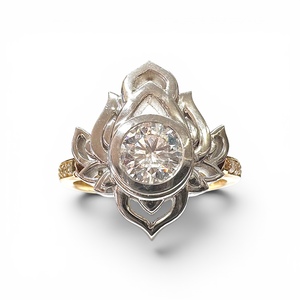 Lotus Ring 18ct and Platinum
