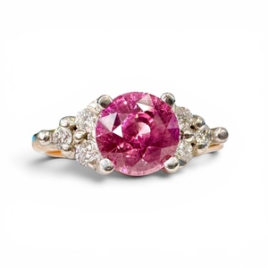 Pink Sapphire and Diamond Ring