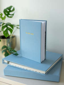 Luxury Self Adhesive Photo Albums: Vintage Blue Photo Album & To My Son Journal bundle