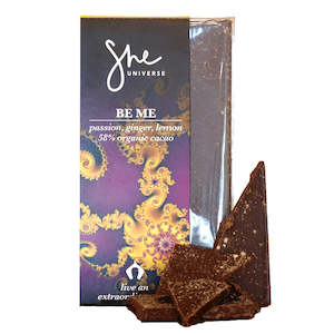 Handcrafted Chocolate: Be Me Bar ❤︎ passion, ginger, lemon 58% 90g