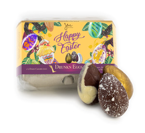 Handcrafted Chocolate: Drunkn Eggs - 1/2 Dozen Caramel Eggs - 285g