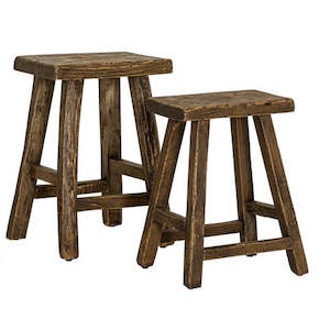 Asian Antiques: Antique Side Table/Stool - Rectangular