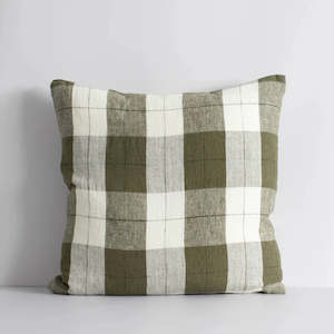Willis Cushion - Olive/Ivory