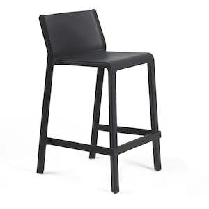 Trent Outdoor Low Bar Stool - Charcoal