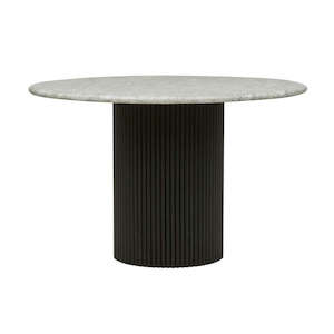 Benjamin Marble Top Dining Table - White and Black