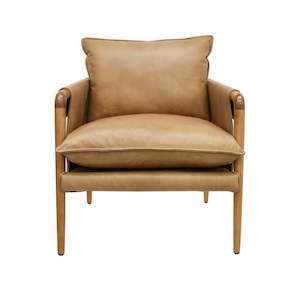 Occasional Chairs Armchairs: Saddle Occasional Chair - Tan Leather