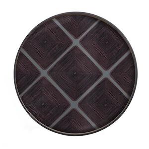 Bar: Tray - Round Linear Squares Mirror, Extra Large