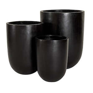 Kandara Tall Outdoor Planters - Black (3 Sizes)