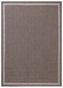 Floor Rugs: Border Outdoor Rug - Coffee & Dove