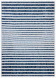 Stripes Outdoor Rug - Ivory & Denim