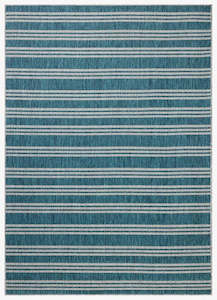 Stripes Outdoor Rug - Teal & Fog